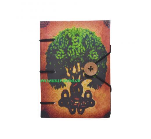 Handmade Notebook Writing Journal for Unisex | Ruled Hardcover Travel Diary with Beautiful Tree Of Life Hard Paper Print, Small Sized, Premium Paper - 120 Pages 